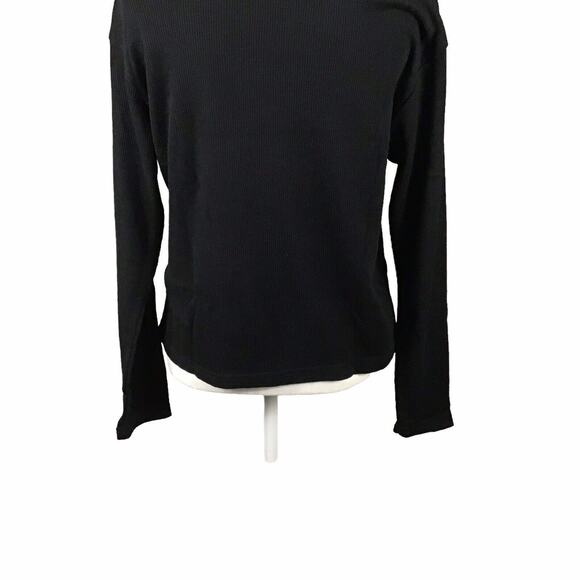 RDI Women’s Large Black Waffle Knit Thermal Crewneck Pullover - Picture 10 of 16